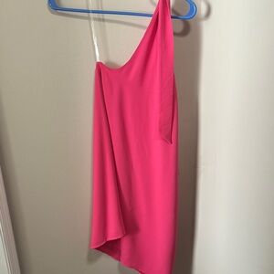 Pink Lily Pink One Shoulder Slip Dress